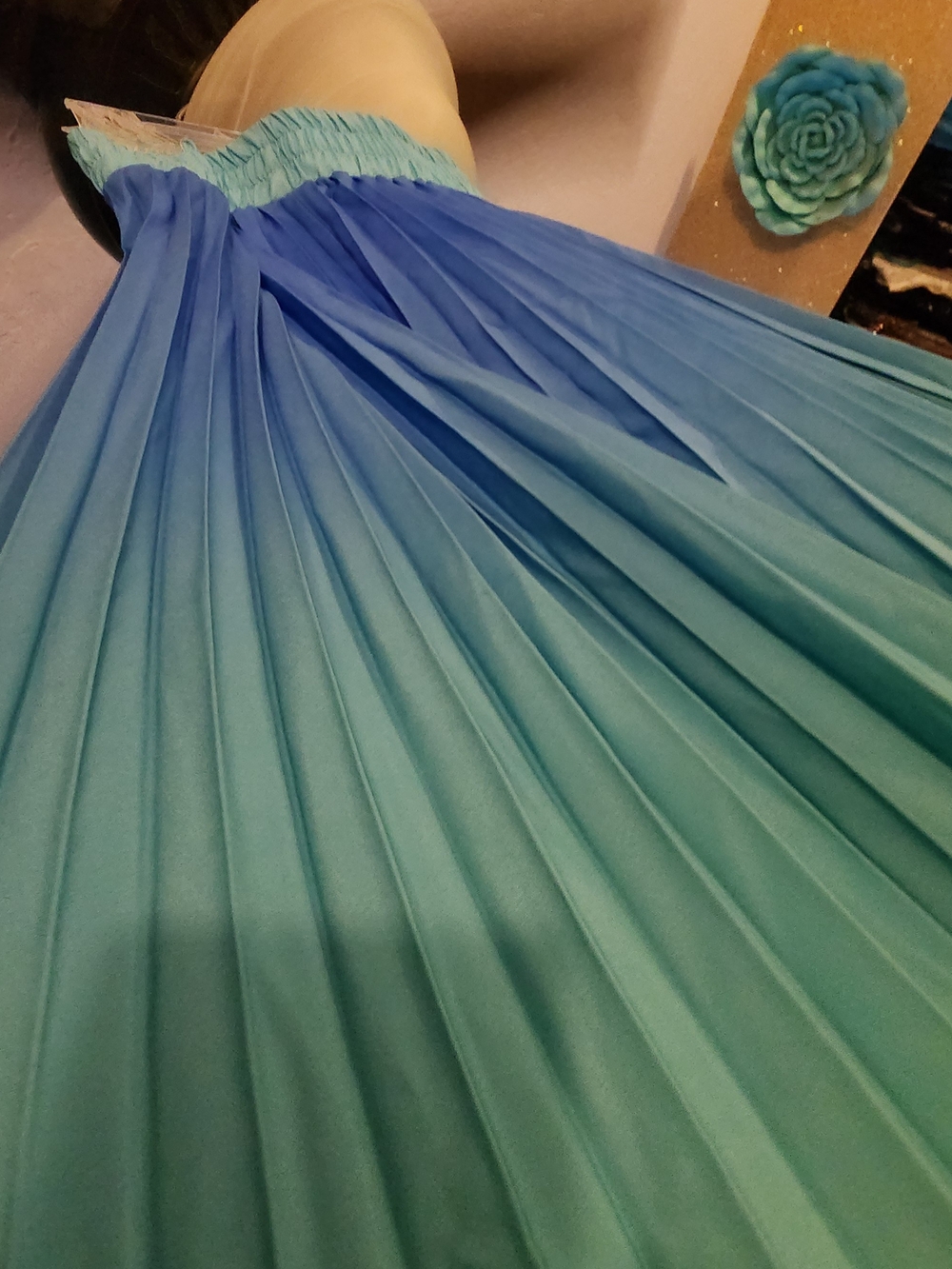 Ombre Blue & Green Summer Two piece Dress